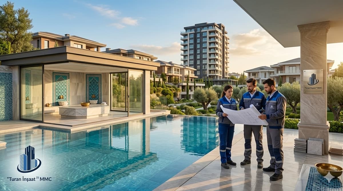Turan İnşaat hovuz və spa layihəsi